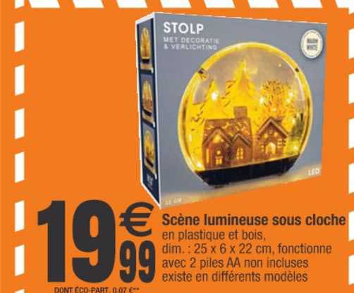 scène lumineuse sous cloche