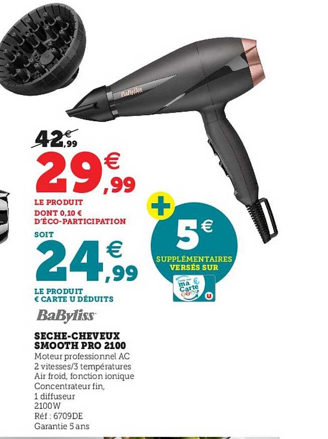 Sèche-cheveux Smooth Pro 2100 Babyliss
