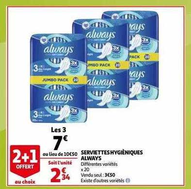 serviettes hygiéniques always