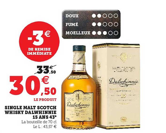 single malt scotch whisky dalwhinnie 15 ans 43°