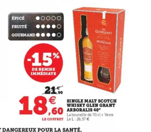 single malt scotch whisky glen grant arboralis 40°