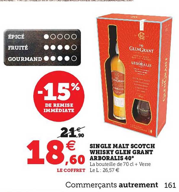 single malt scotch whisky glen grant arboralis 40°