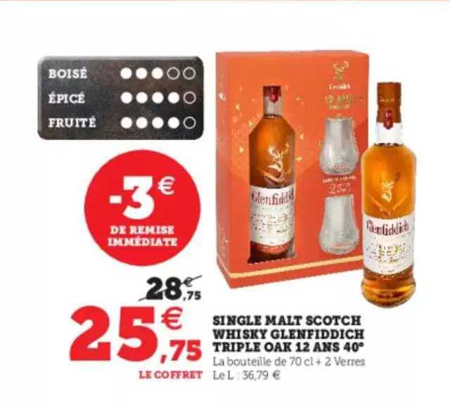 single malt scotch whisky glenfeddich triple oak 12 ans 40°