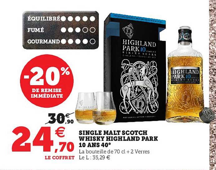 single malt scotch whisky highland park 10 ans 40°