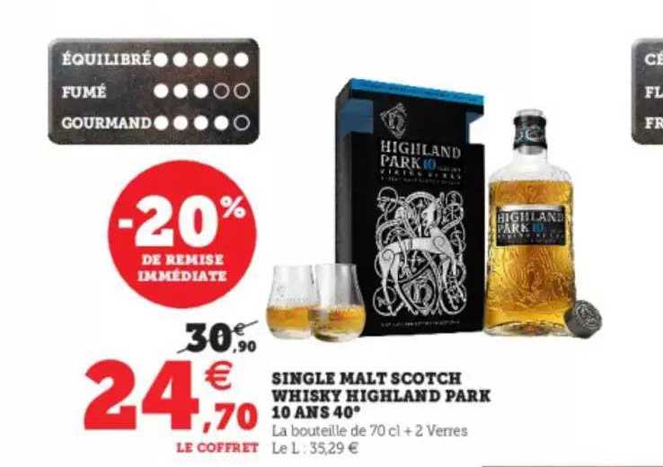 single malt scotch whisky highland park 10 ans 40°