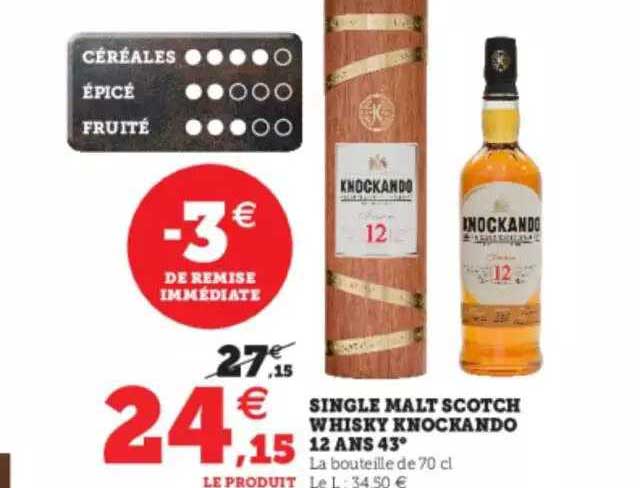 single malt scotch whisky knockando 12 ans 43°