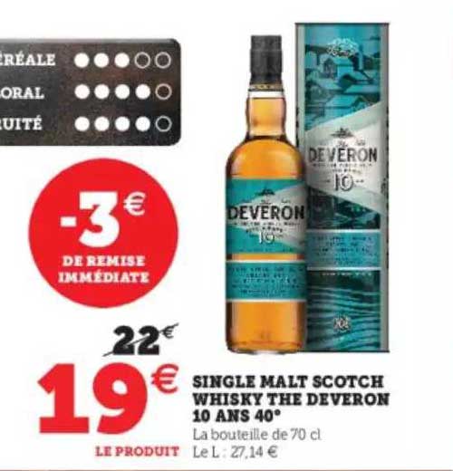 single malt scotch whisky the deveron 10 ans 40°