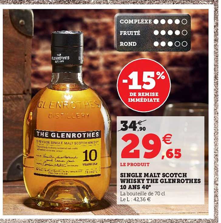 single malt scotch whisky the glenrothes 10 ans 40°