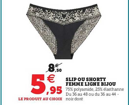 slip ou shorty femme ligne bijou