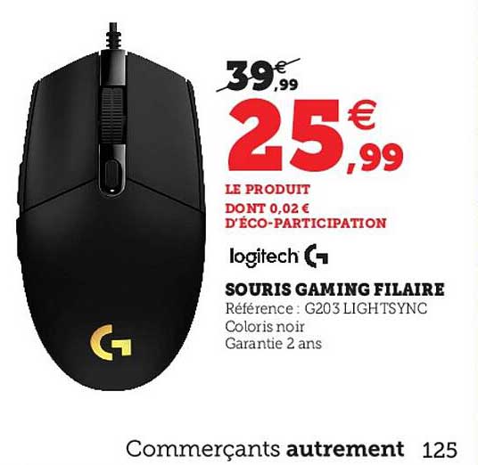 Souris Gaming Filaire Logitech