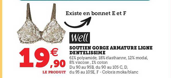 soutien gorge armature ligne dentelissime well