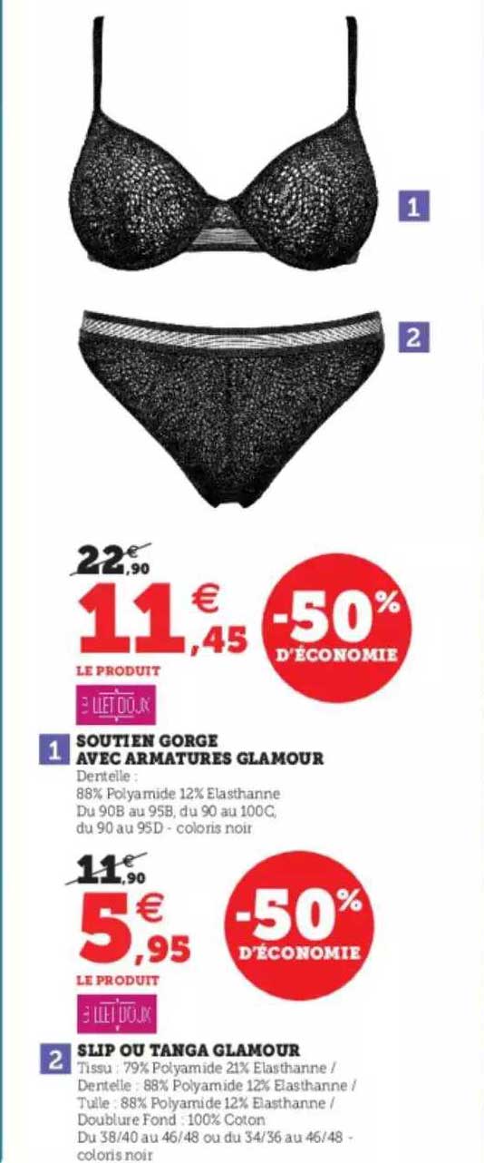 soutien gorge avec armatures glamoumr, slip ou tanga glamour