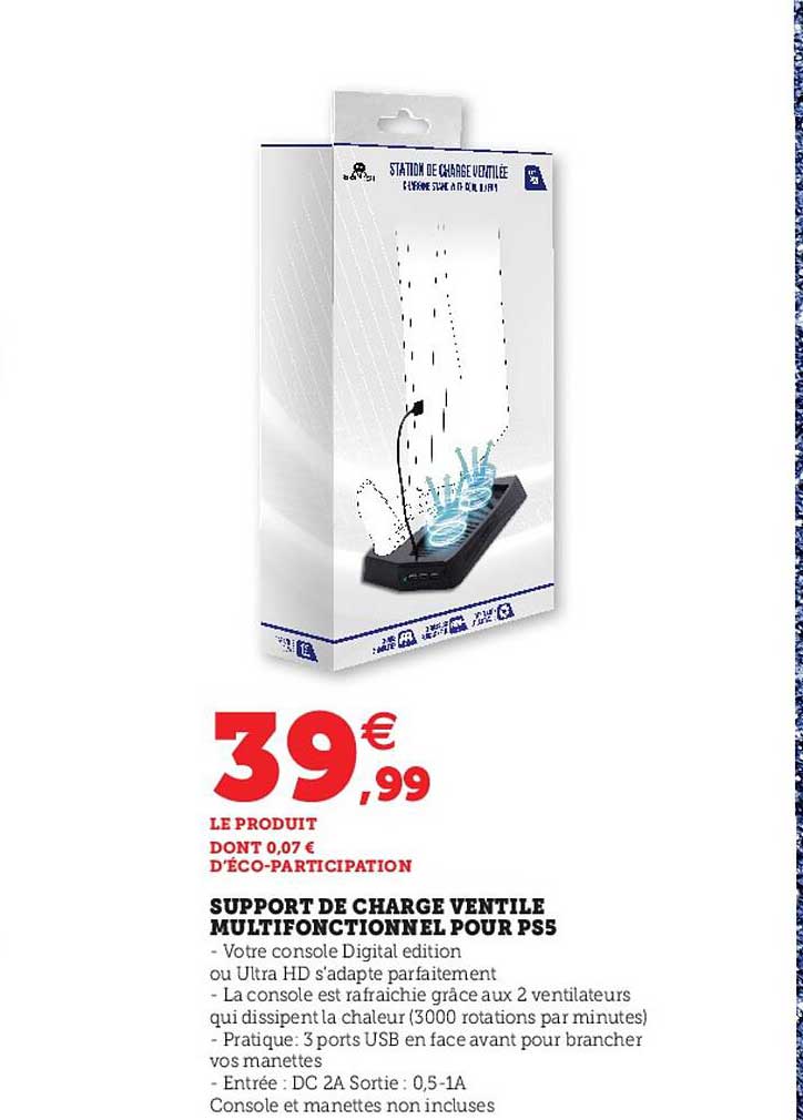 support de charge ventile multifonctionnel pour ps5