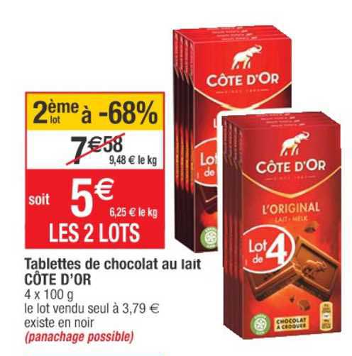 Tablettes De Chocolat Au Lait Côte D'or