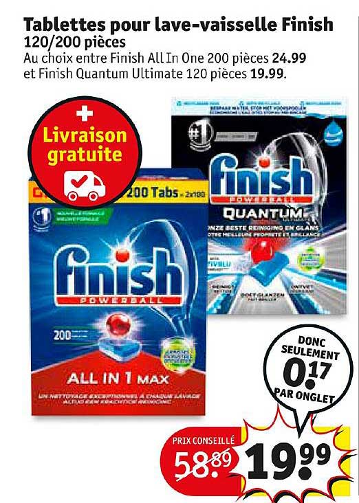 tablettes pour lave-vaisselle finish