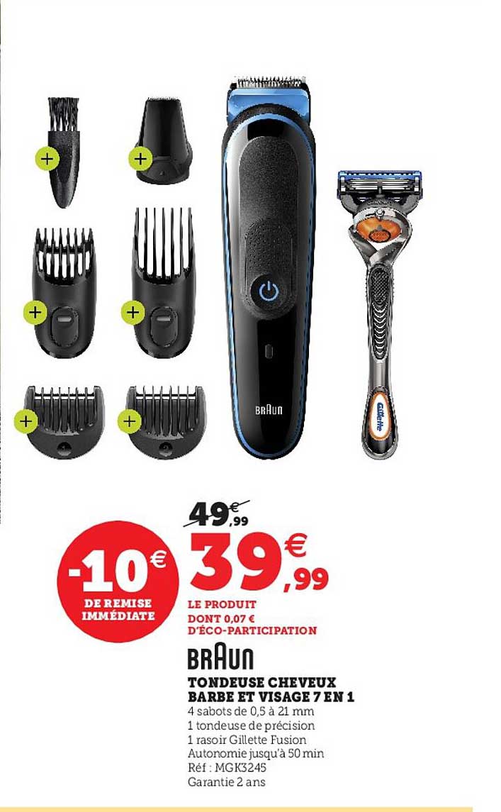 Tondeuse Cheveux Barbe Et Visage 7 En 1 Braun