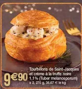 tourbillons de saint-jacques et crème à la truffe noire 1.1% (tuber melanosporum)