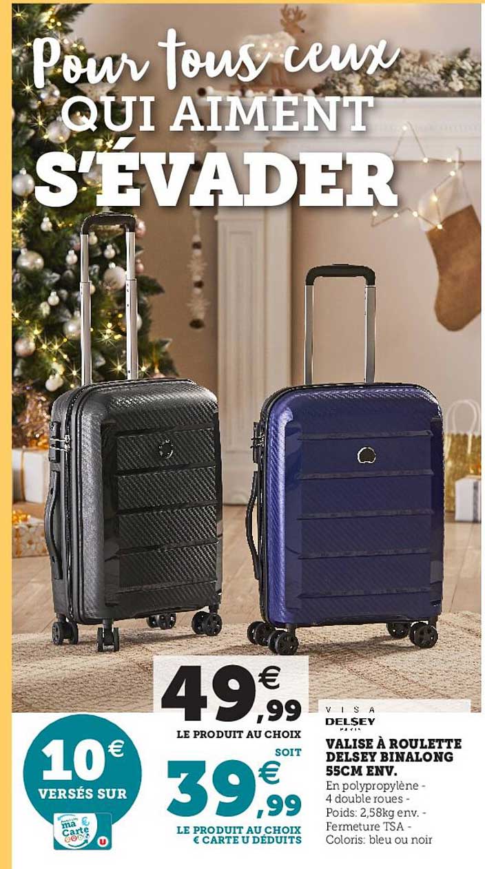 valise à roulette delsey binalong 55cm env.