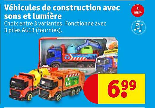 véhicules de construction avec sons et lumière