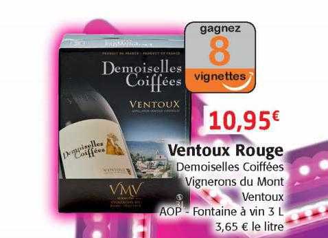 ventoux rouge demoiselles coiffées vignerons du mont ventoux aop - fontaine à vin