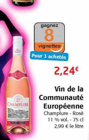 vin de la communauté européenne champlure - rosé
