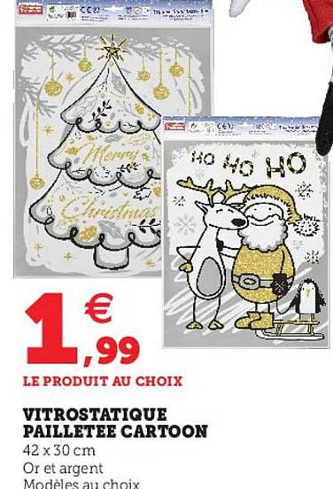 vitrostatique pailletée cartoon