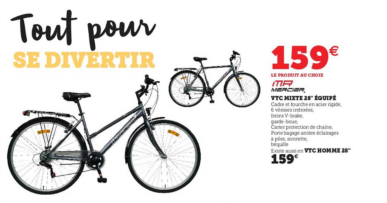vtc mixte 28" équipé mercier