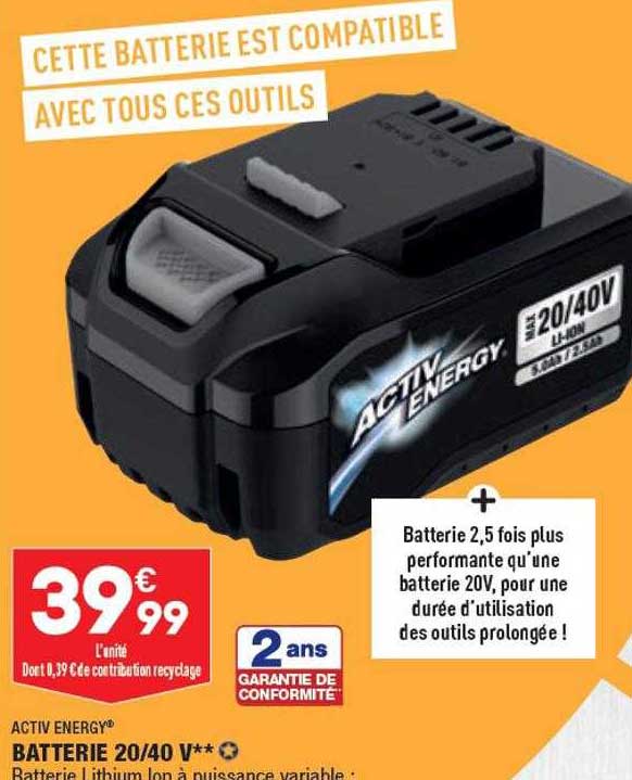 Batterie 20-40v Activ Energy