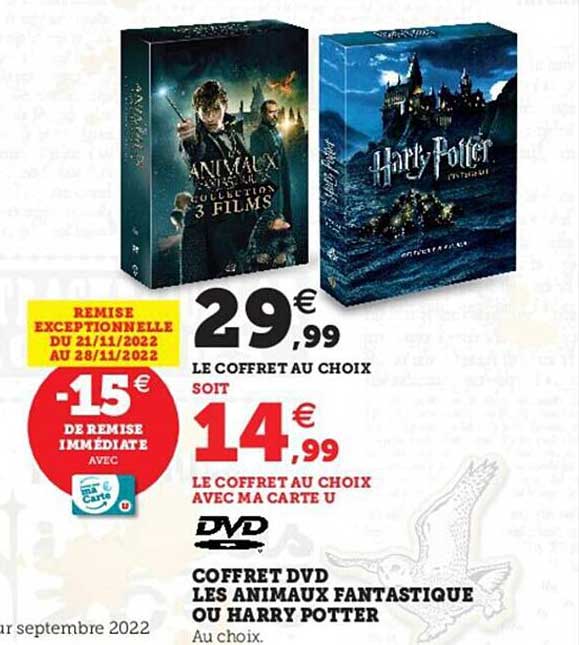 coffret dvd les animaux fantastique ou harry potter