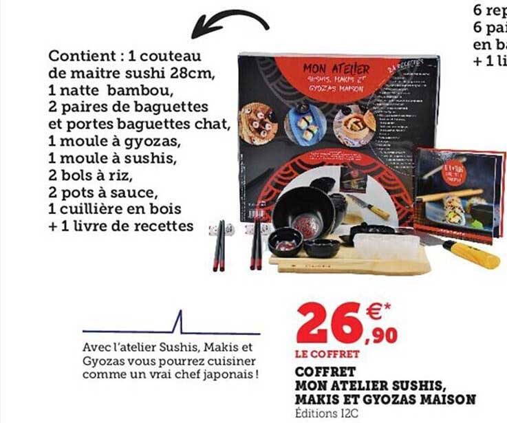 coffret mon atelier sushis, makis et gyozas maison