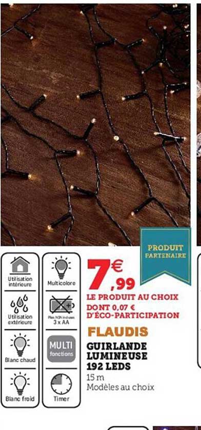 guirlande lumineuse 192 leds flaudis
