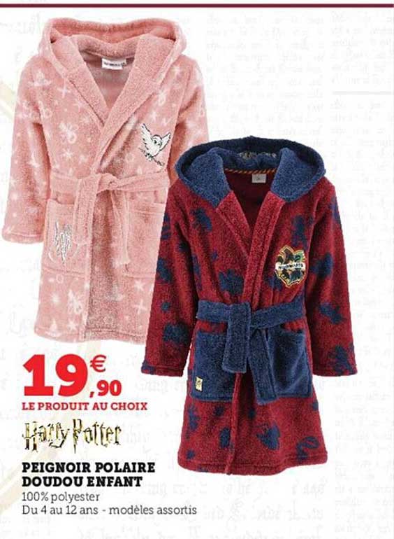 peignoir polaire doudou enfant harry potter