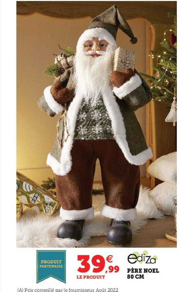 père noël 80 cm ediza