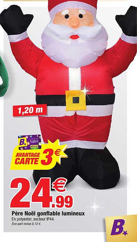 père noël gonflable lumineux