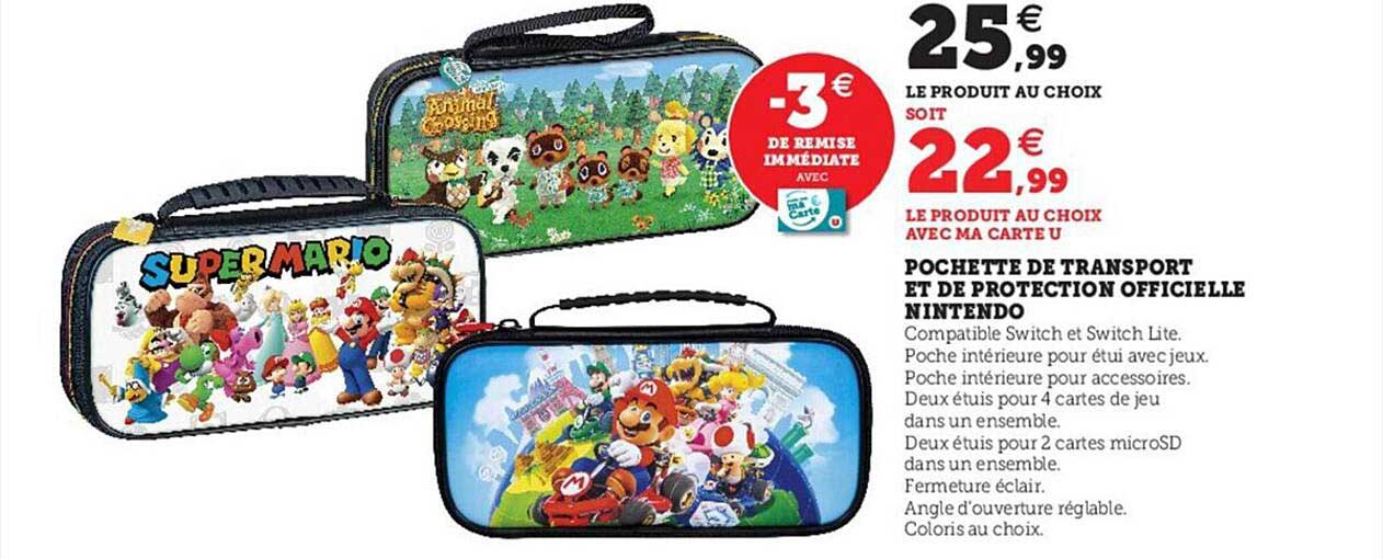 pochette de transport et de protection officielle nintendo