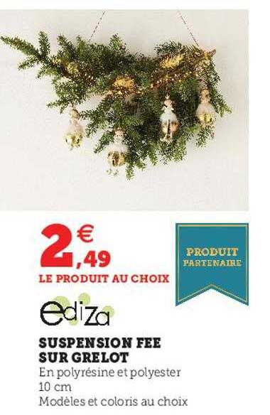 suspension fée sur grelot ediza