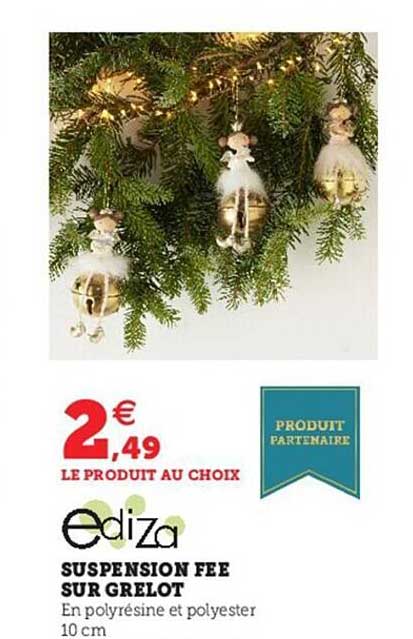 suspension fée sur grelot ediza