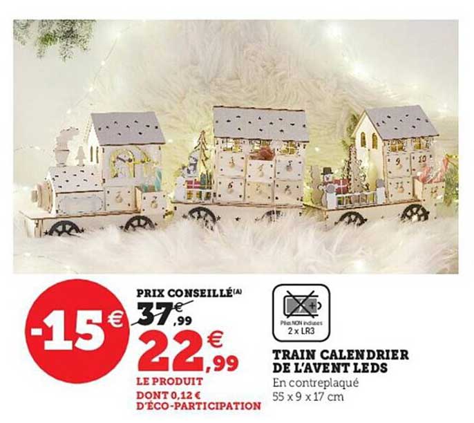 train calendrier de l'avent leds