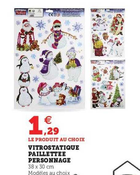 vitrostatique pailletée personnage