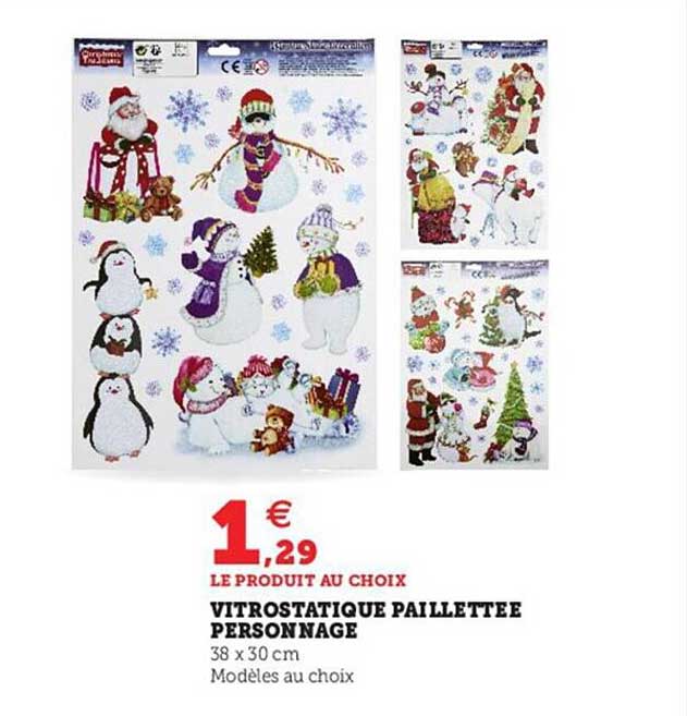 vitrostatique pailletée personnage