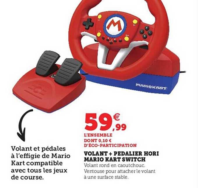 volant + pédalier horizon mario kart switch