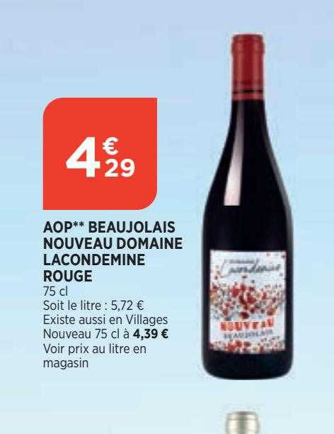 aop beaujolais nouveau domaine lacondemine rouge