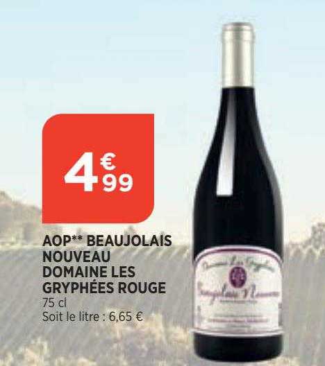 aop beaujolais nouveau domaine les gryphées rouge