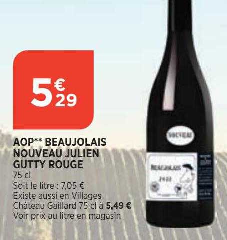 aop beaujolais nouveau julien gutty rouge