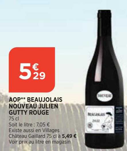 aop beaujolais nouveau julien gutty rouge