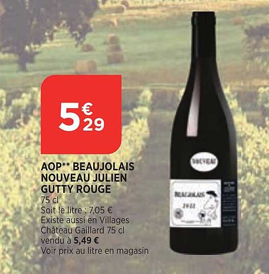 aop beaujolais nouveau julien gutty rouge