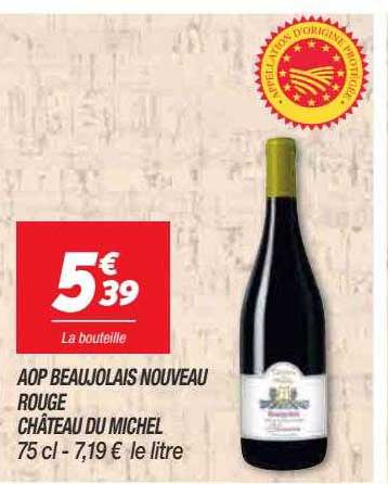 aop beaujolais nouveau rouge château du michel