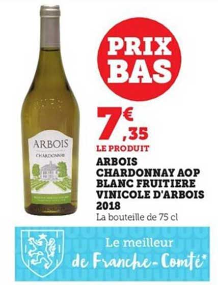 arbois chardonnay aop blanc fruitière vinicole d'arbois 2018