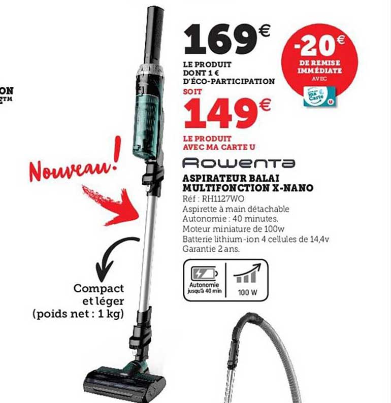 Aspirateur Balai Multifonction X-nano Rowenta