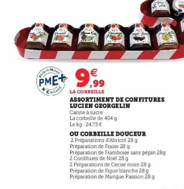 assortiment de confitures lucien georgelin ou corbeille douceur